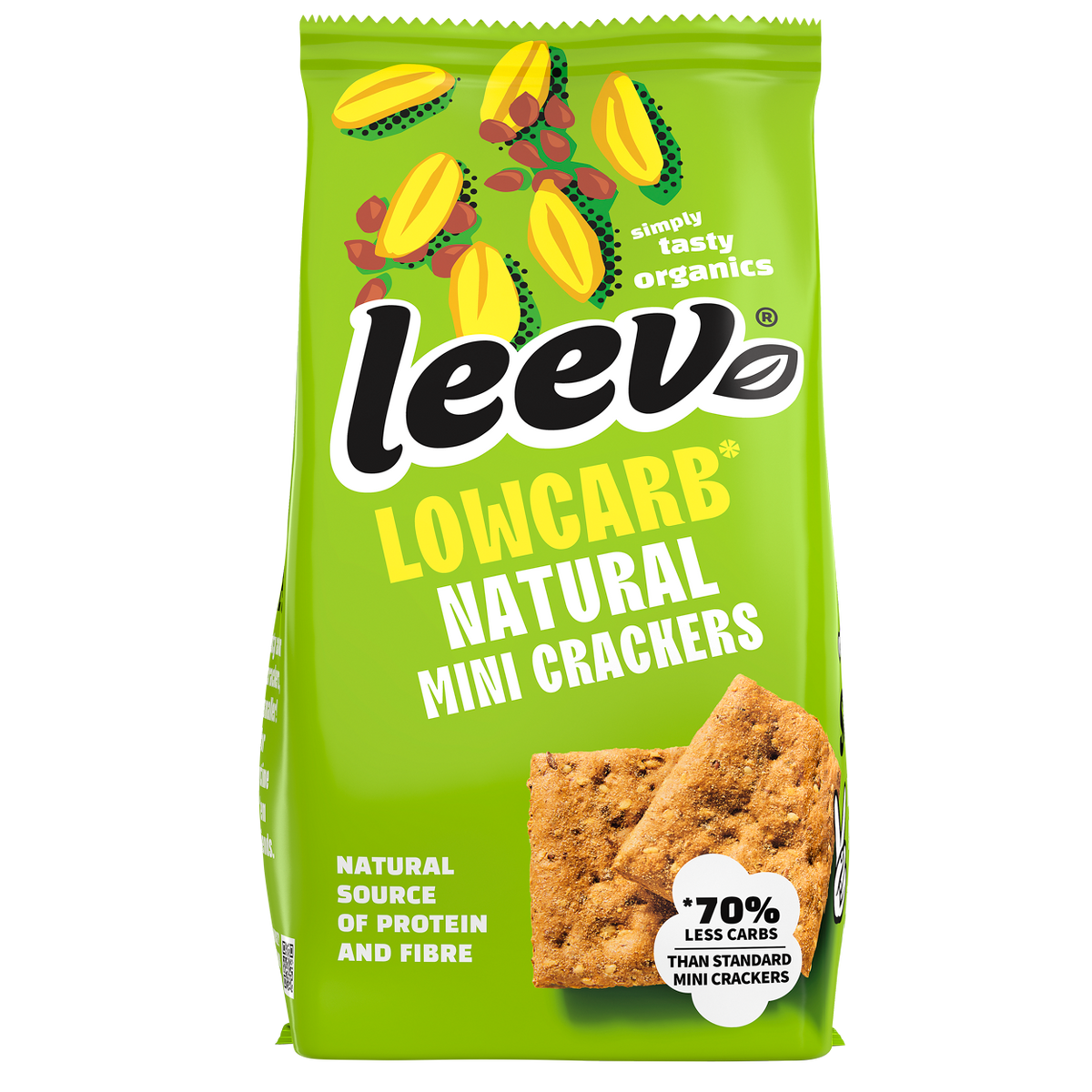 Leev Lowcarb mini crackers natural biologisch 85 gram