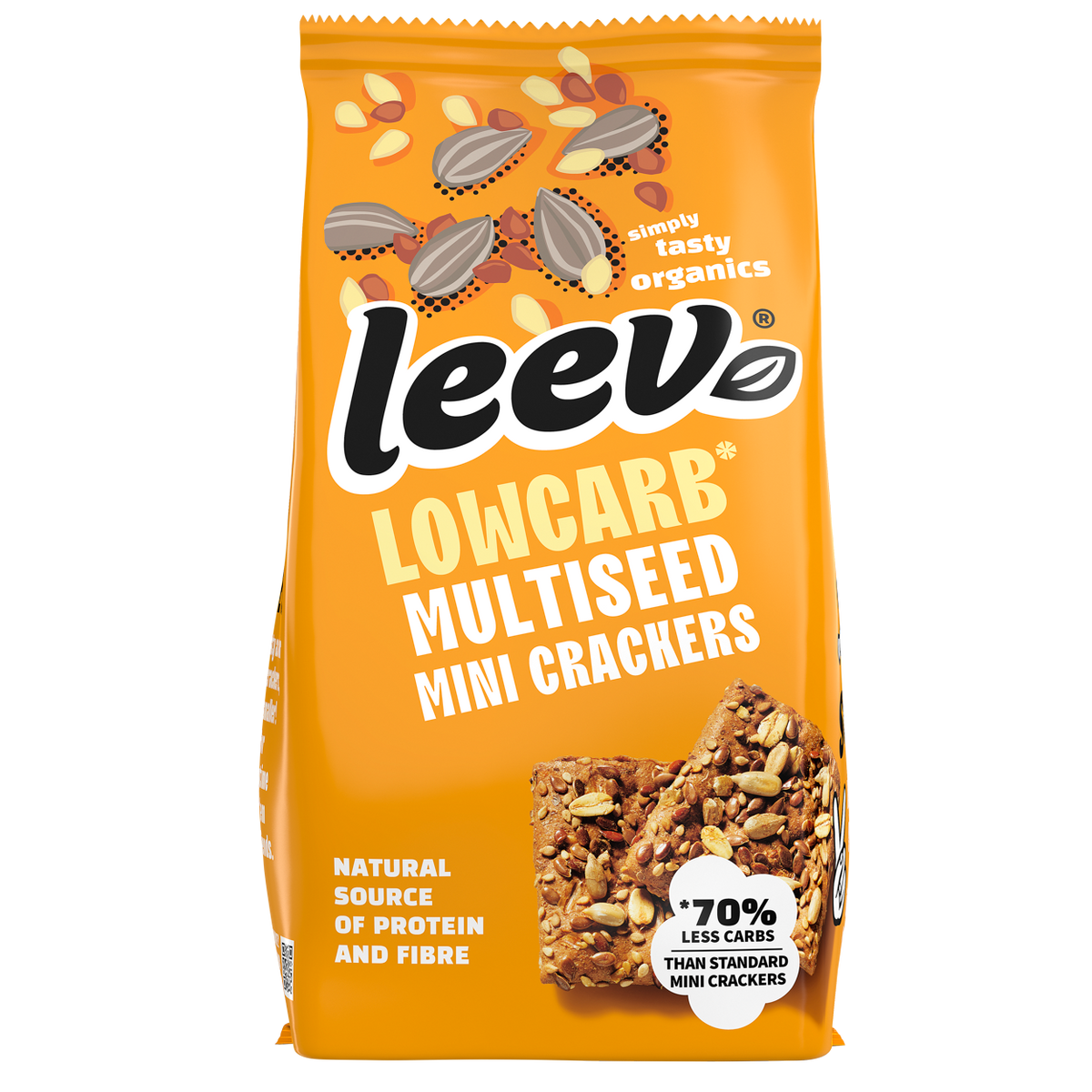 Leev Lowcarb mini crackers multiseeds biologisch 85 gram