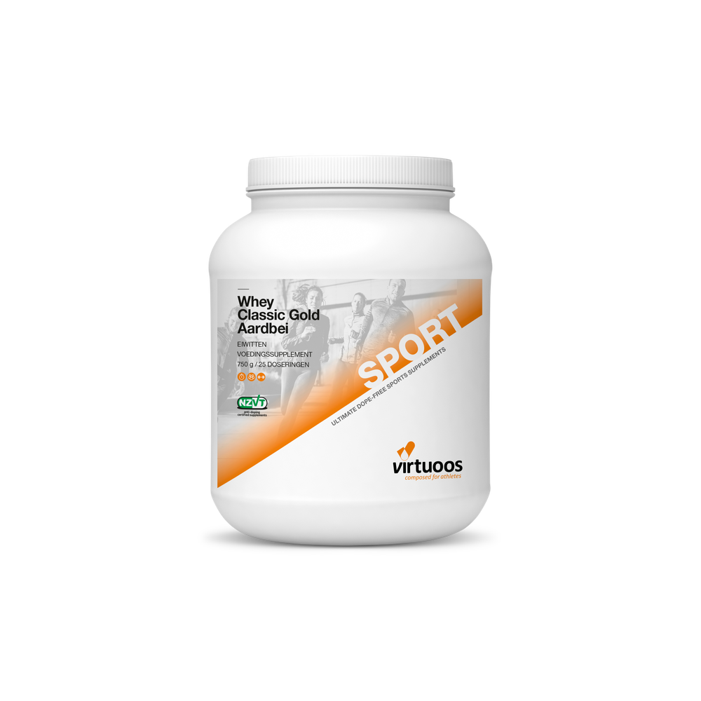 Virtuoos Whey Classic Gold Aardbei 750 gr