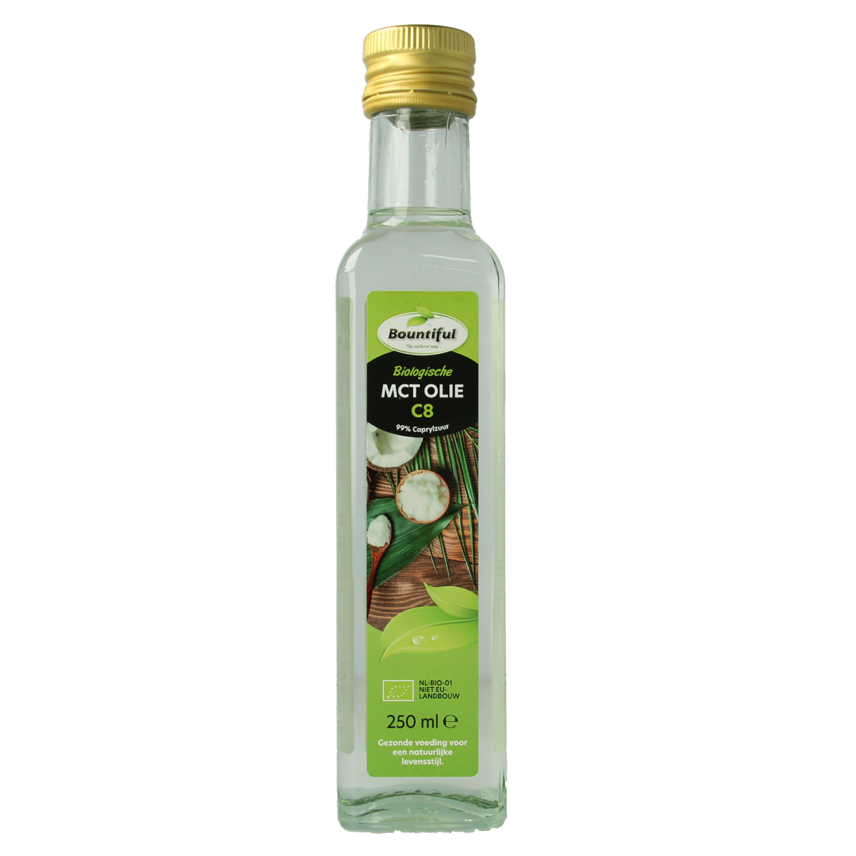 Bountiful Mct olie coconut pure 99% caprylic biologisch 250 ml