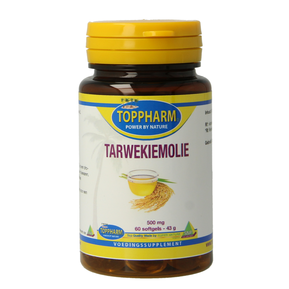 Toppharm Tarwekiemolie 500 mg 60 softgels