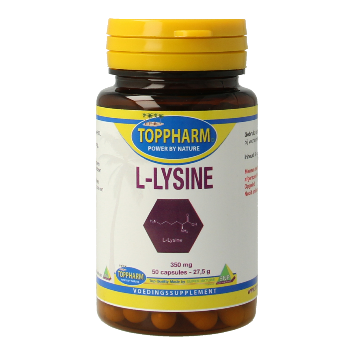 Toppharm L-lysine 350 mg 50 capsules