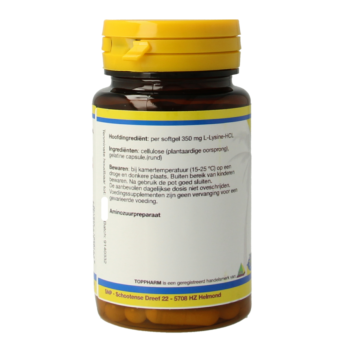 Toppharm L-lysine 350 mg 50 capsules
