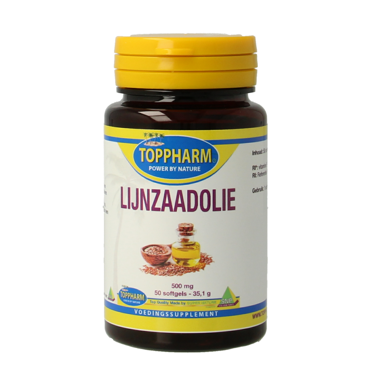 Toppharm Lijnzaadolie 500 mg 50 softgels