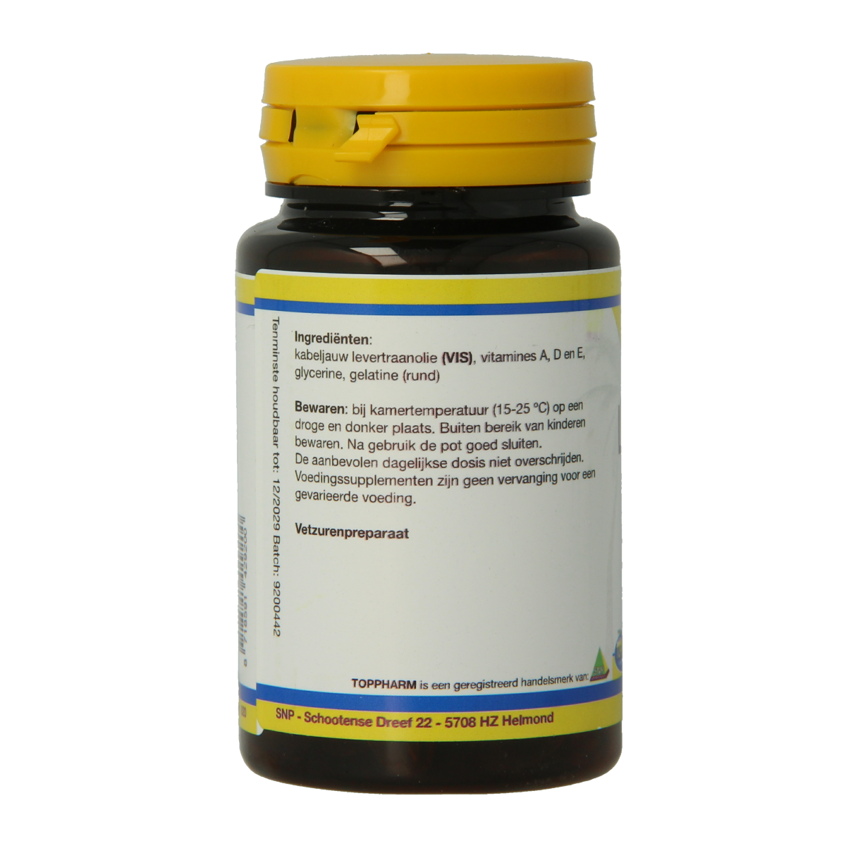 Toppharm Levertraan 410 mg 50 softgels