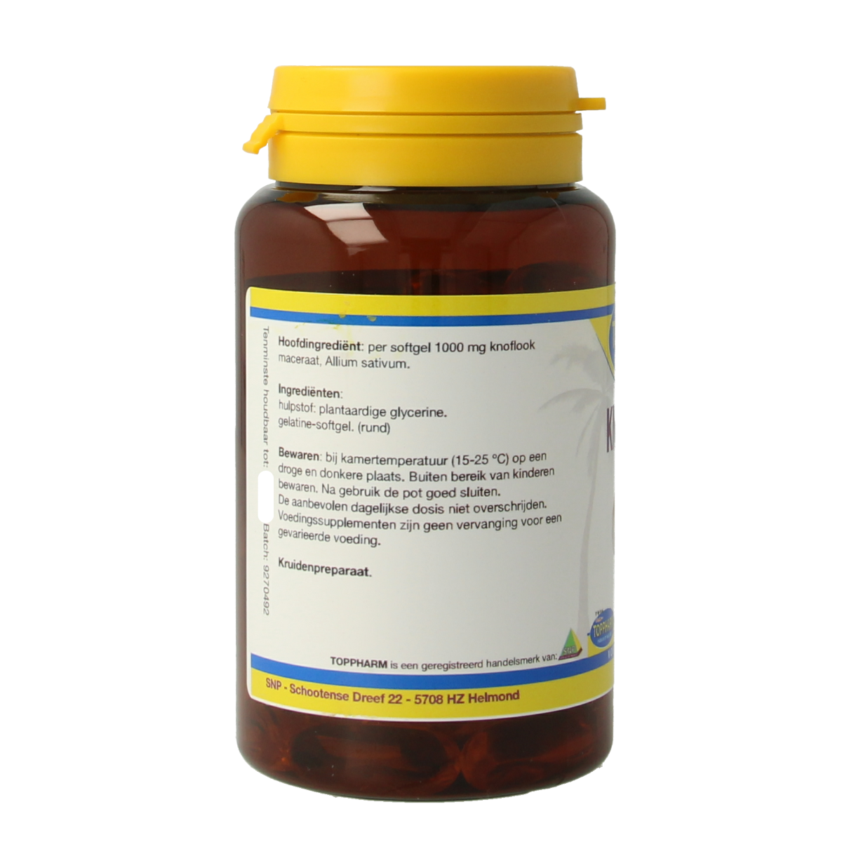 Toppharm Knoflook 1000 mg 60 softgels