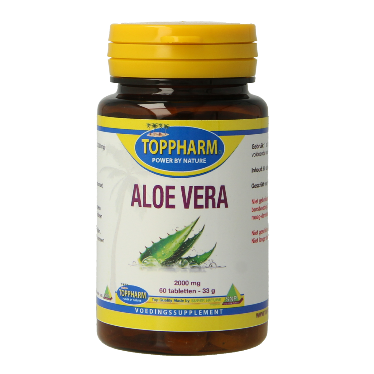 Toppharm Aloe vera 2000 mg 60 tabletten