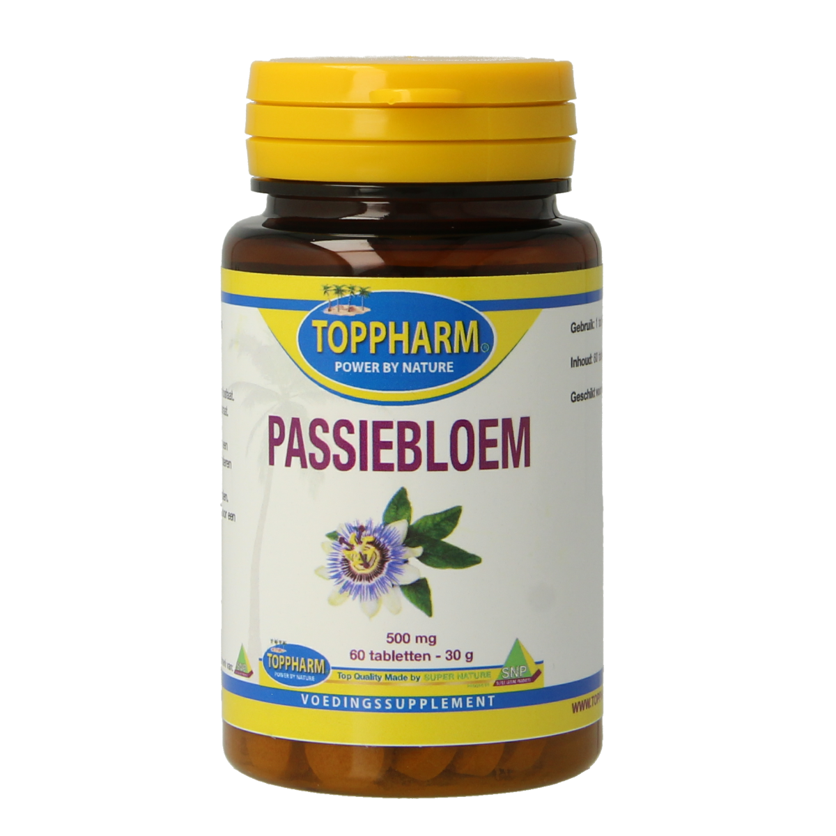 Toppharm Passiebloem 500 mg 60 tabletten