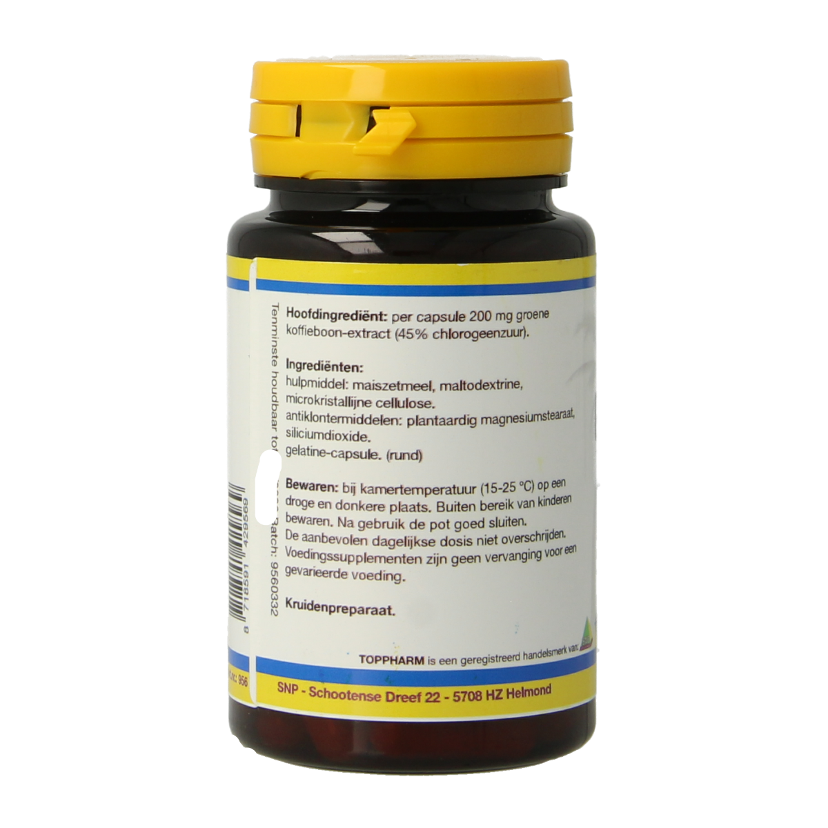 Toppharm Groene koffie 200 mg 60 capsules