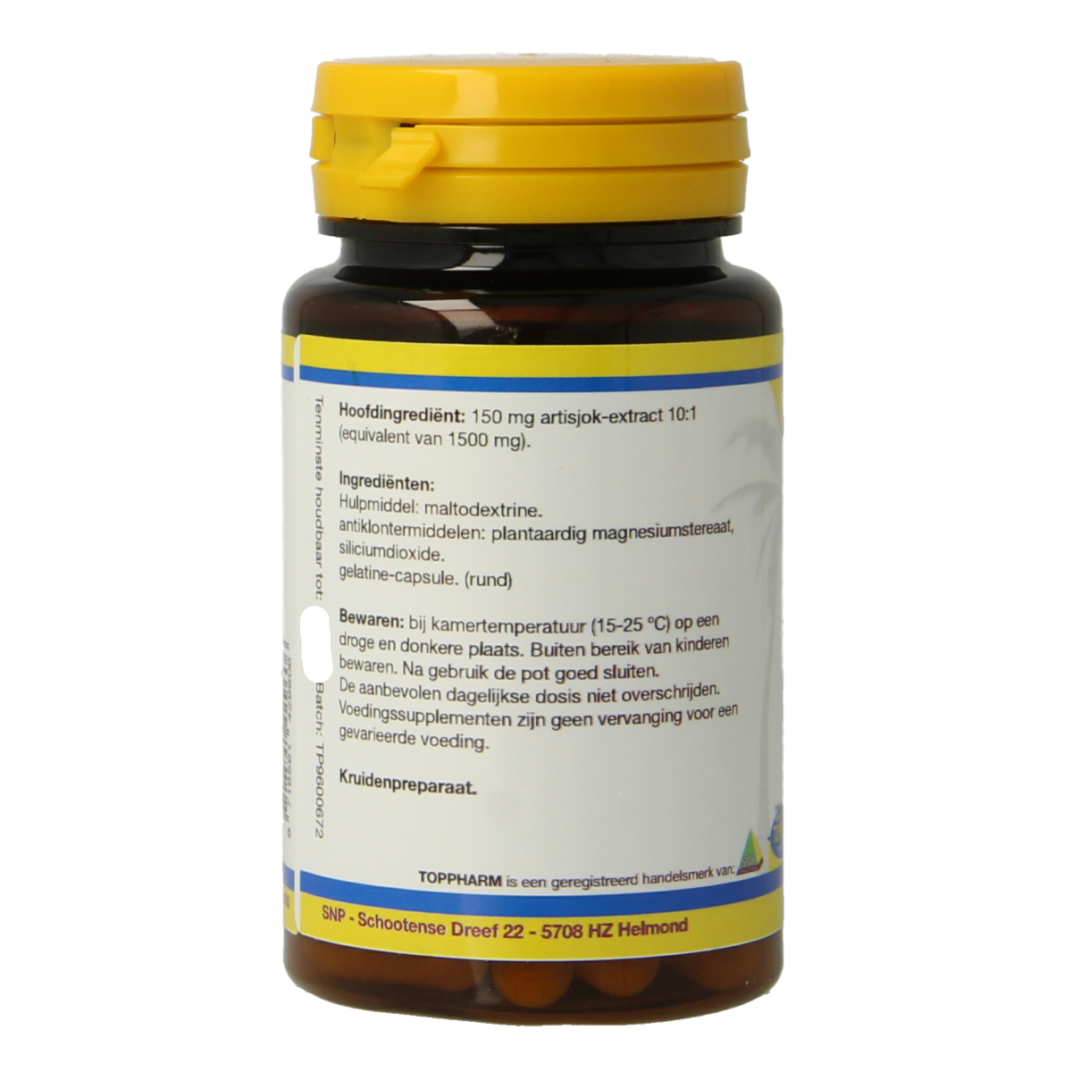 Toppharm Artisjok 1500 mg 50 capsules