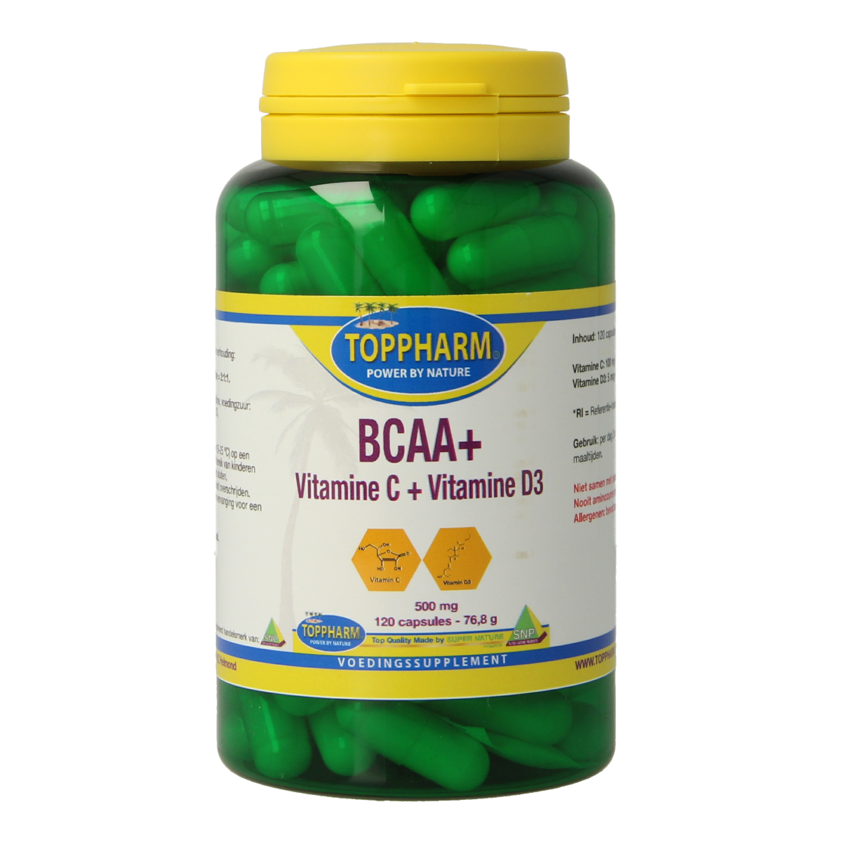 Toppharm BCAA Vitamine C Vitamine D3 120 vcaps