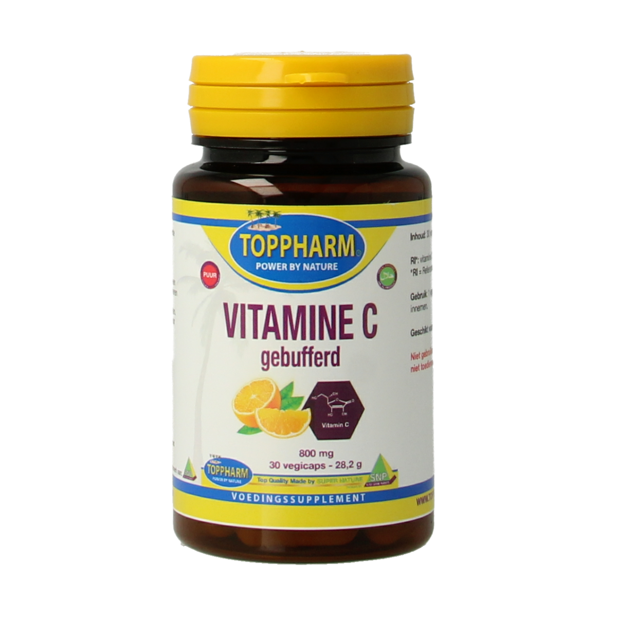 Toppharm Vitamine c Gebufferd puur 30 vcaps