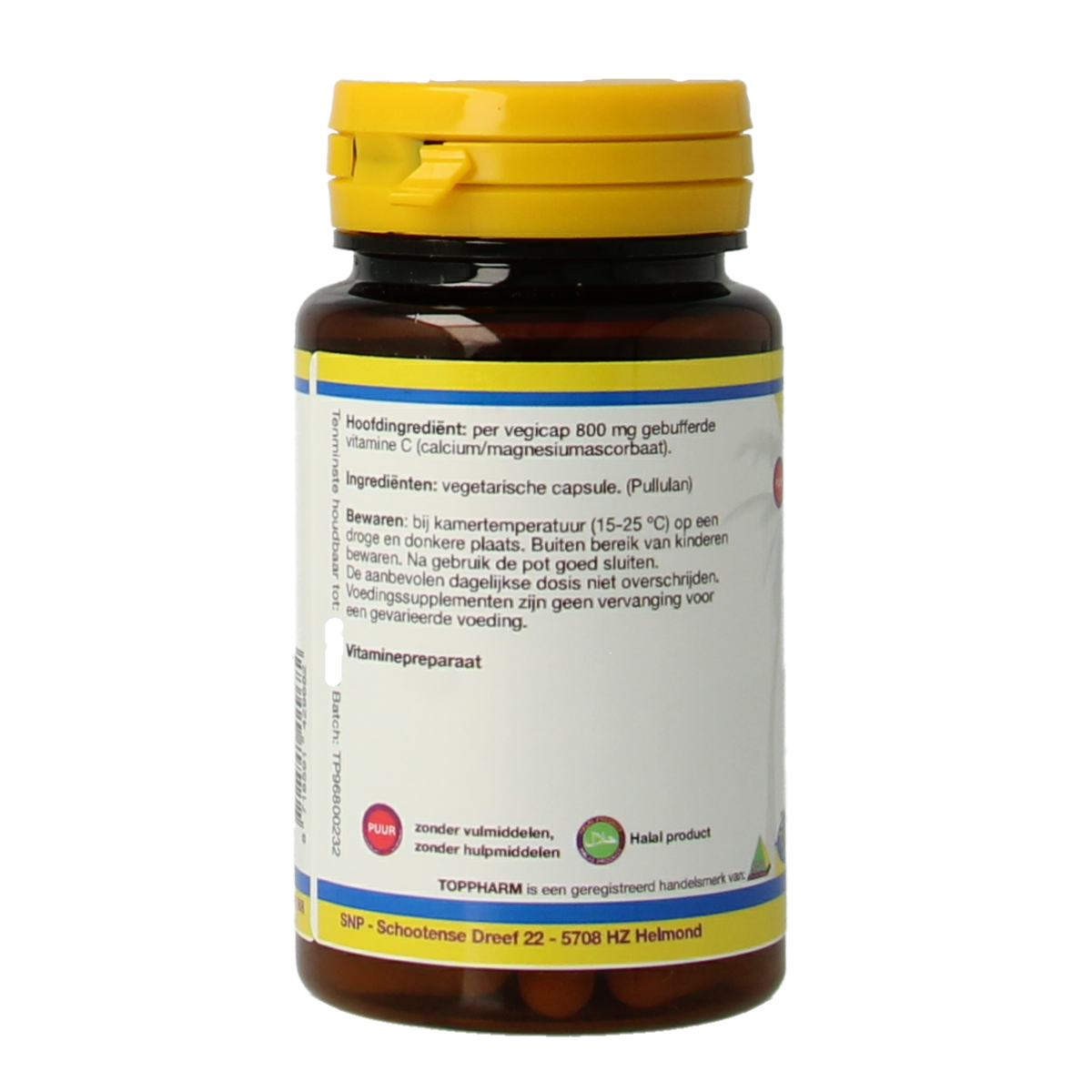 Toppharm Vitamine c Gebufferd puur 30 vcaps