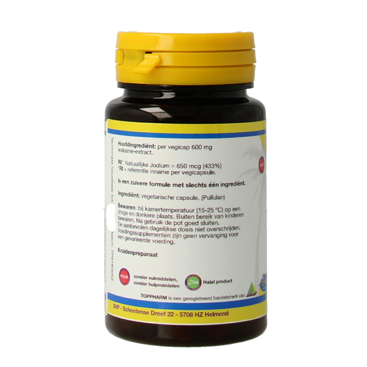 Toppharm Wakame 600 mg puur 30 vcaps