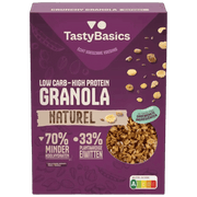 Tastybasics Less carb-high protein granola naturel 350 gram