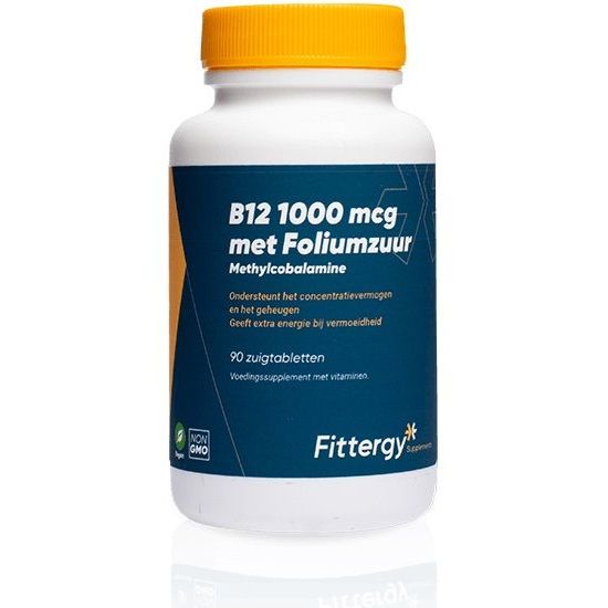 Fittergy B12 1000mcg Met Foliumzuur Tabletten 90 ztb