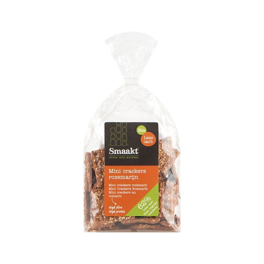 Smaakt Less Carb Minicrackers Rozemarijn 200 gr