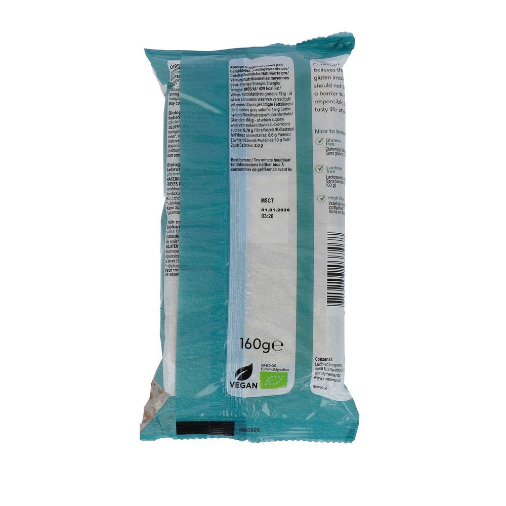 Consenza Knäckebröd meergranen 160 gram