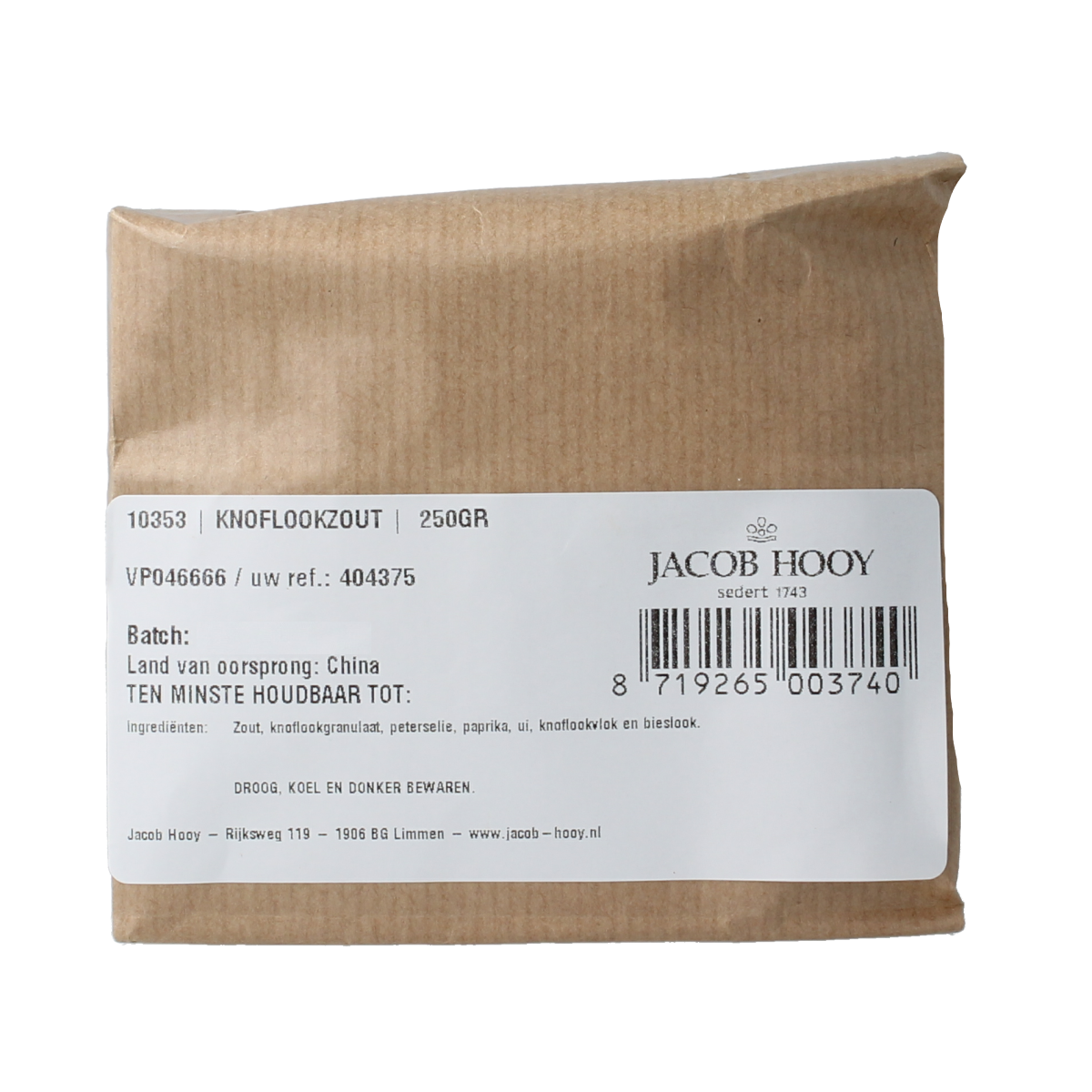 Jacob Hooy Knoflookzout 250 gram
