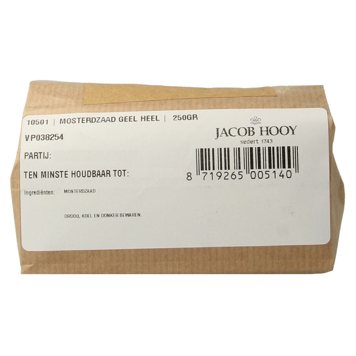 Jacob Hooy Mosterdzaad geel/wit heel 250 gram