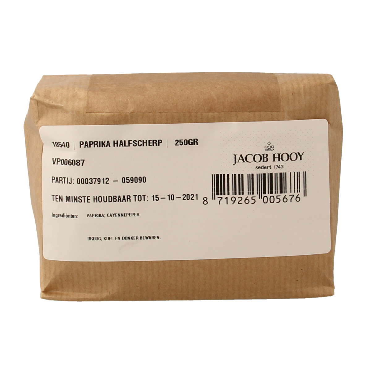 Jacob Hooy Paprika halfscherp 250 gram