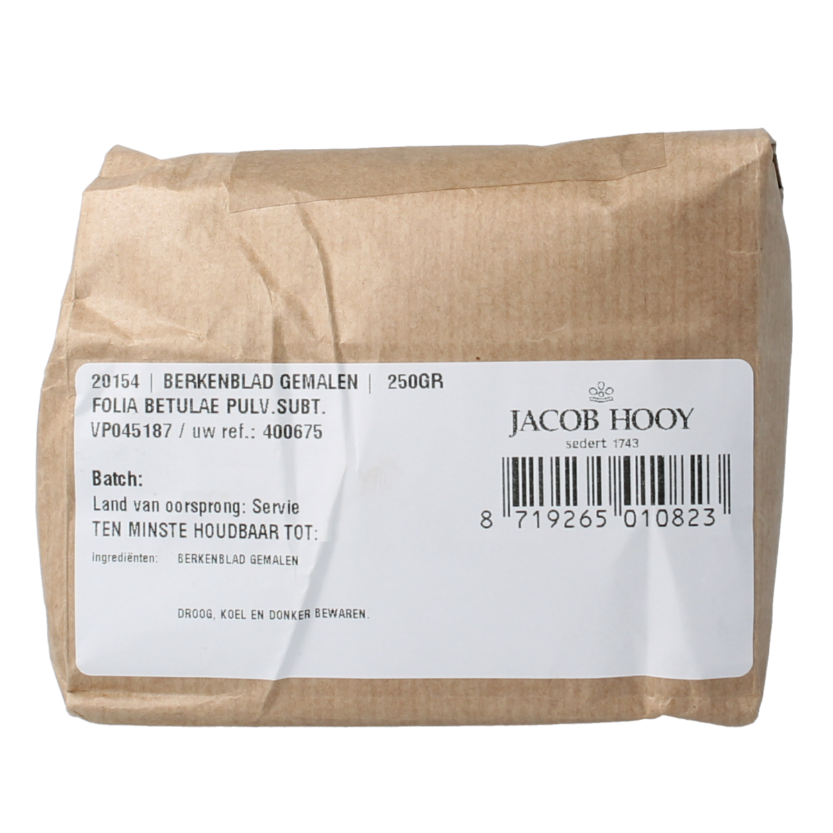 Jacob Hooy Berkenblad gemalen 250 gram