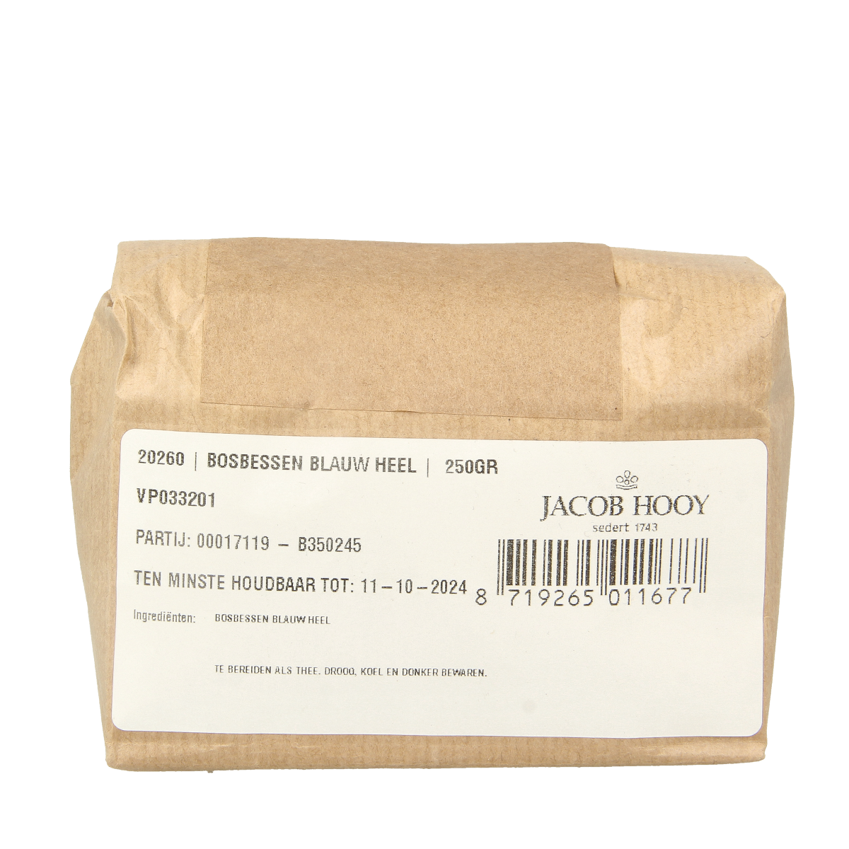Jacob Hooy Bosbessen blauw 250 gram