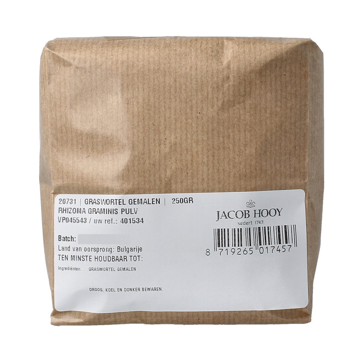 Jacob Hooy Graswortel gemalen 250 gram