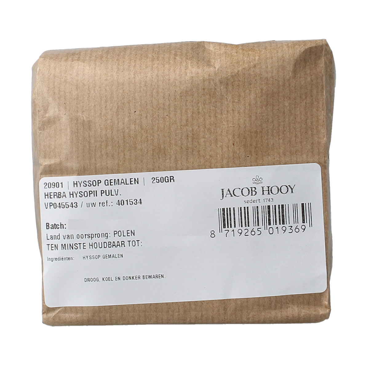 Jacob Hooy Hyssop gemalen 250 gram