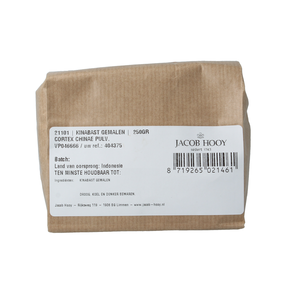 Jacob Hooy Kinabast gemalen 250 gram