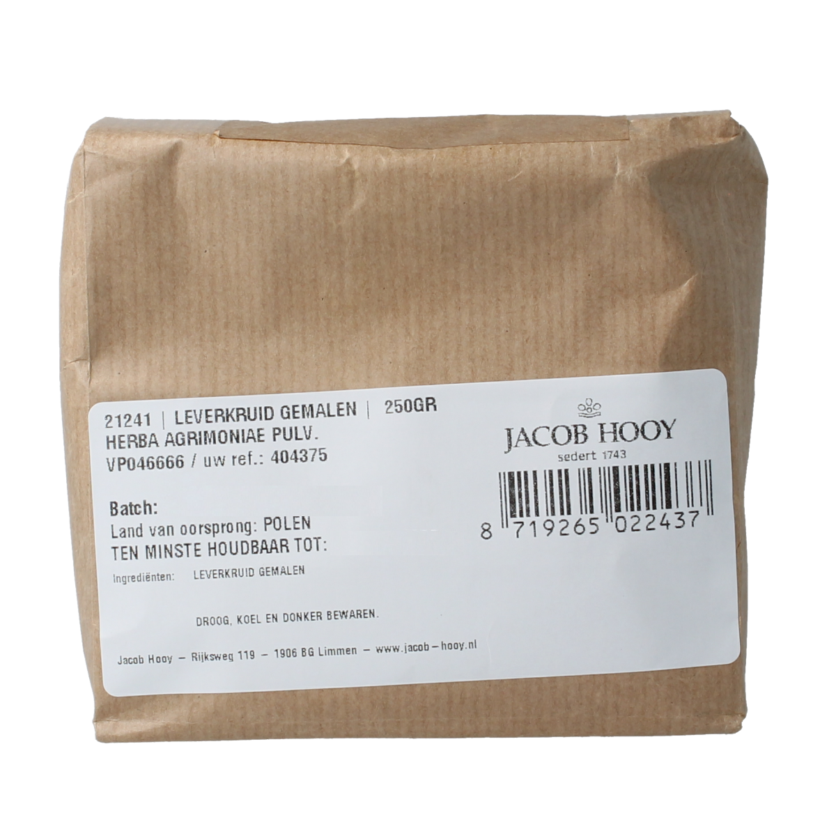 Jacob Hooy Leverkruid gemalen 250 gram