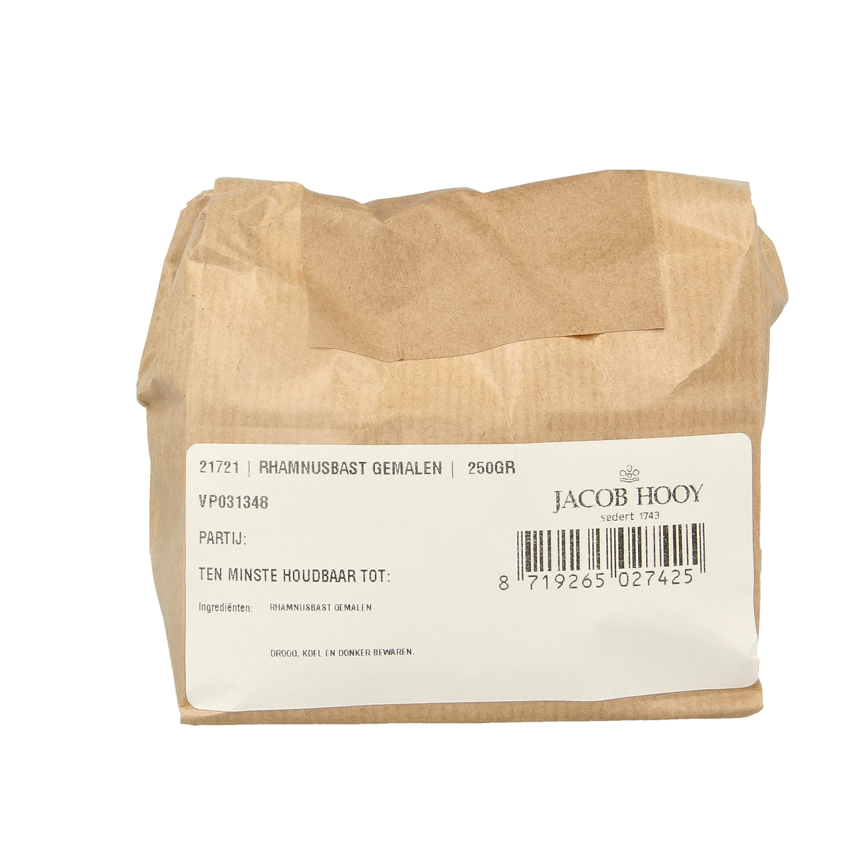 Jacob Hooy Rhamnusbast vuilboombast gemalen 250 gram