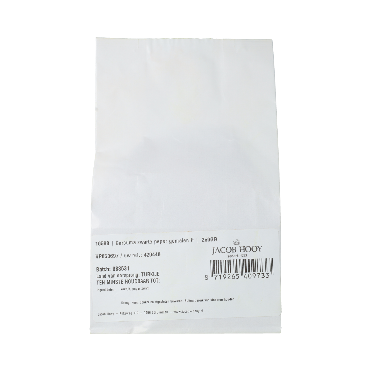 Jacob Hooy Curcuma zwarte peper gemalen 250 gram