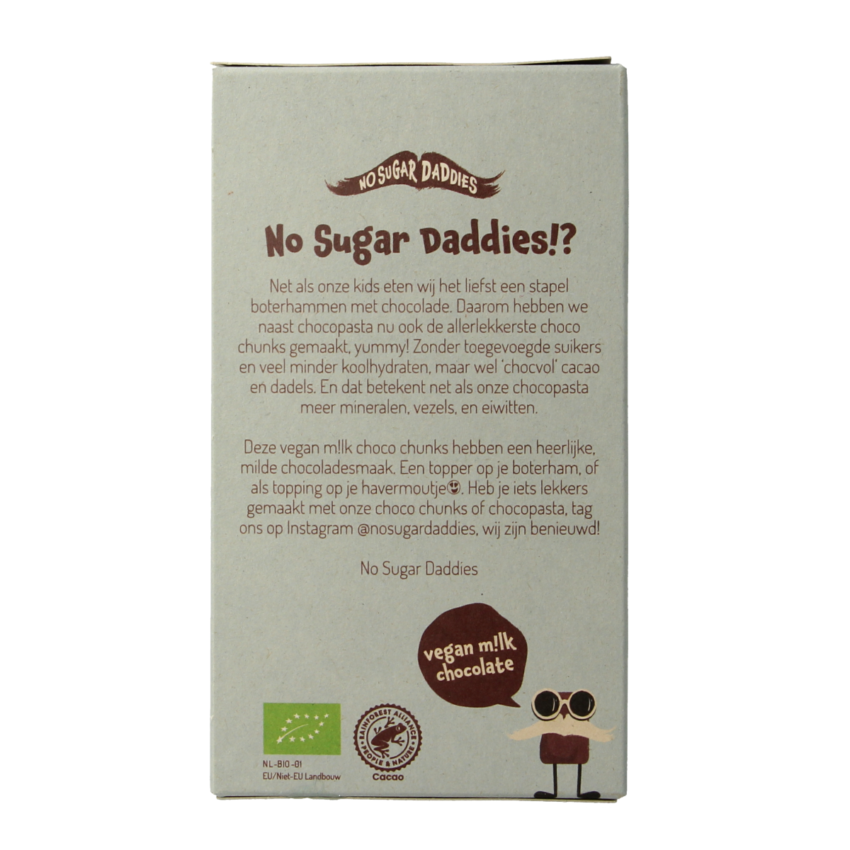 No Sugar Daddies Choco chunks melk biologisch 180 gram