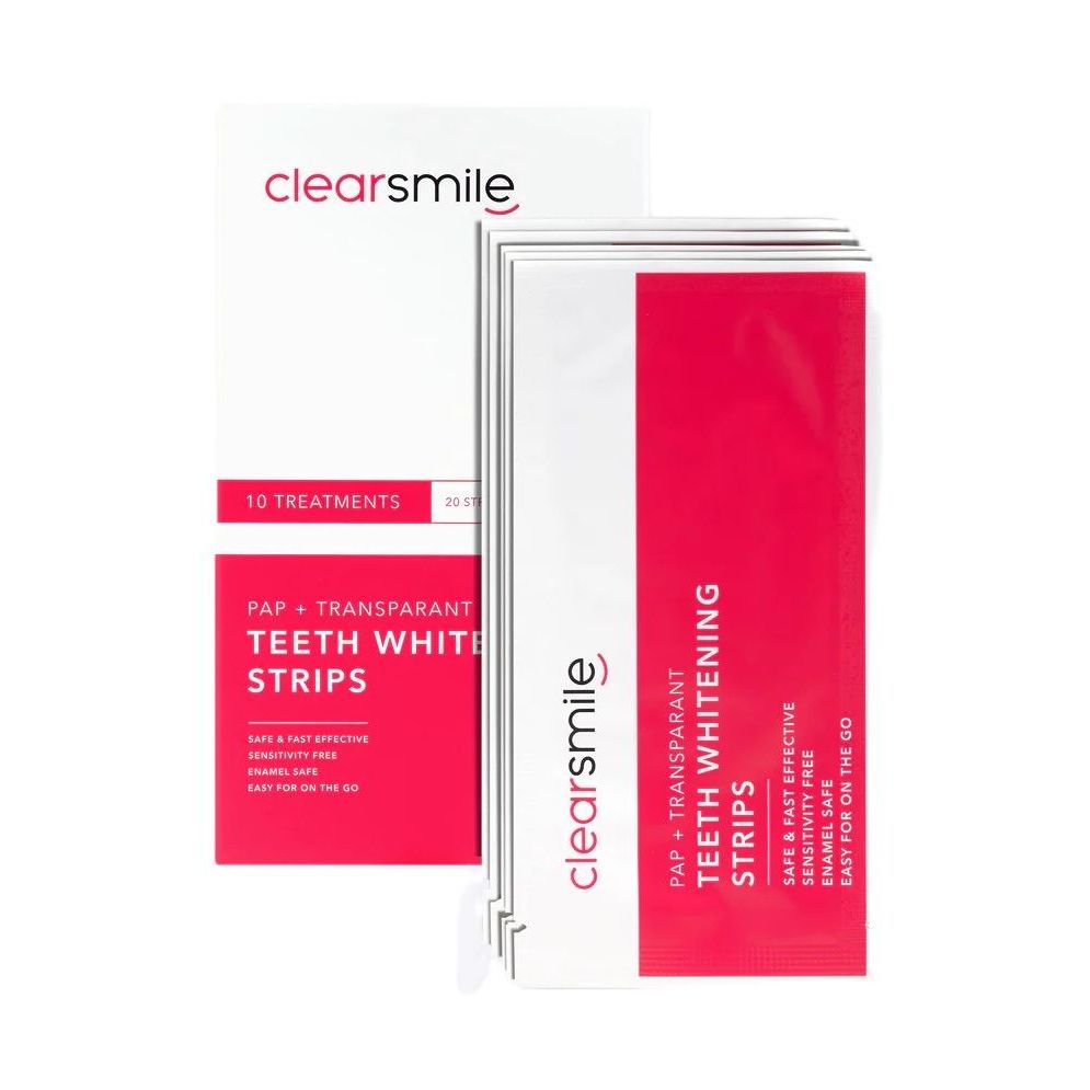 Clearsmile PAP + Transparant Teeth Whitening Strips Raspberry Flavor 10 stuks