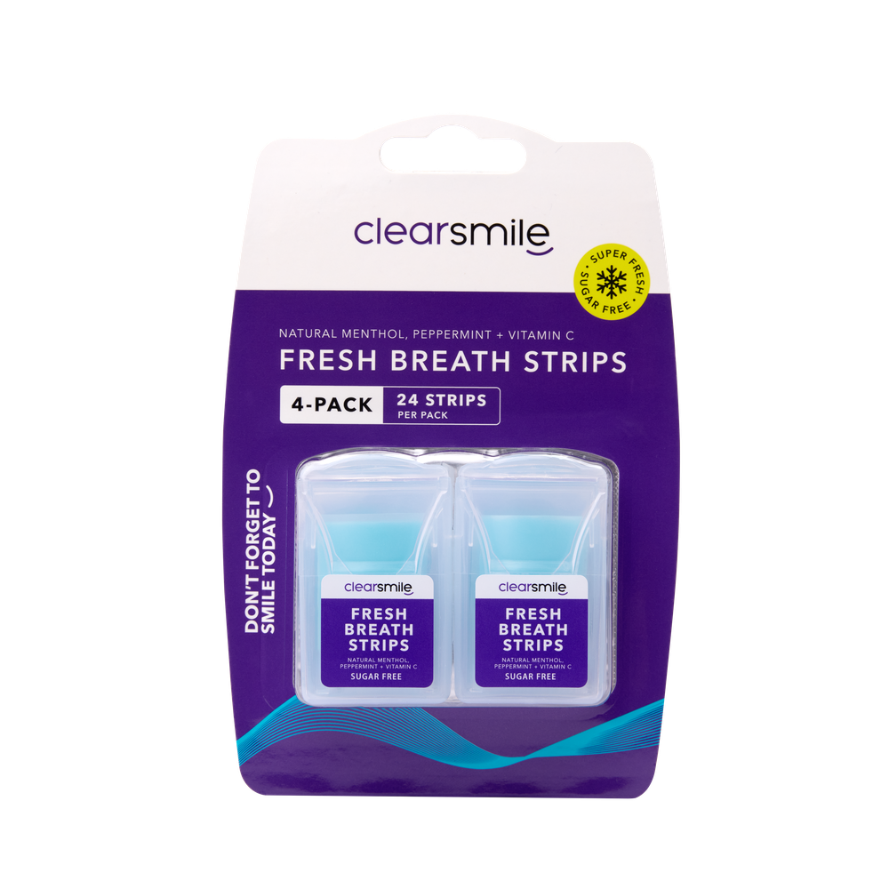 Clearsmile Fresh Breath Strips Natural Menthol, Pepermunt + Vitamine C