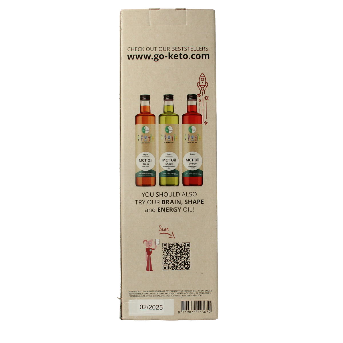 Go-Keto MCT olie C8 premium 500 ml