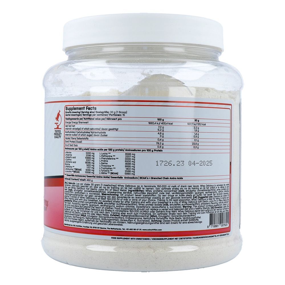 Xxl Nutrition Whey Delicious Strawberry 450 gram