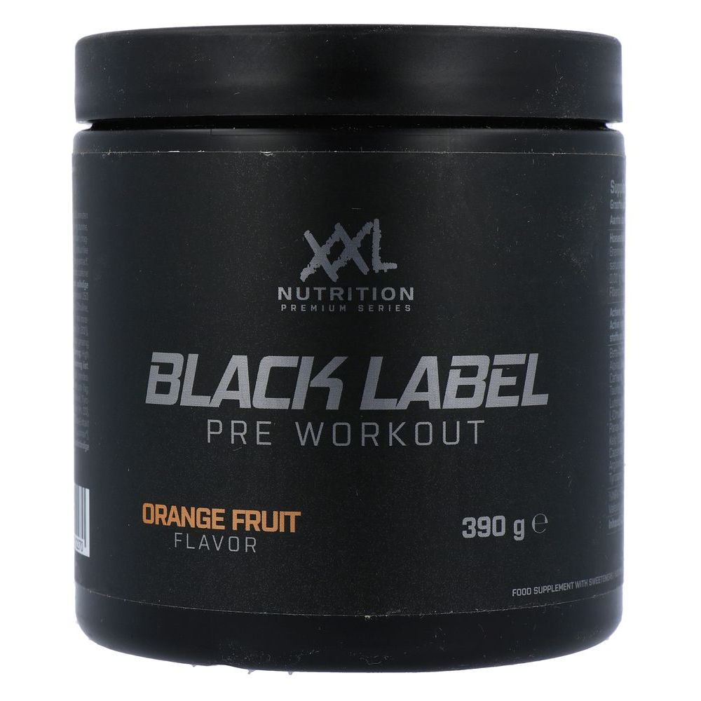 XXL Nutrition Black Label Pre Workout Orange fruit 390 gr