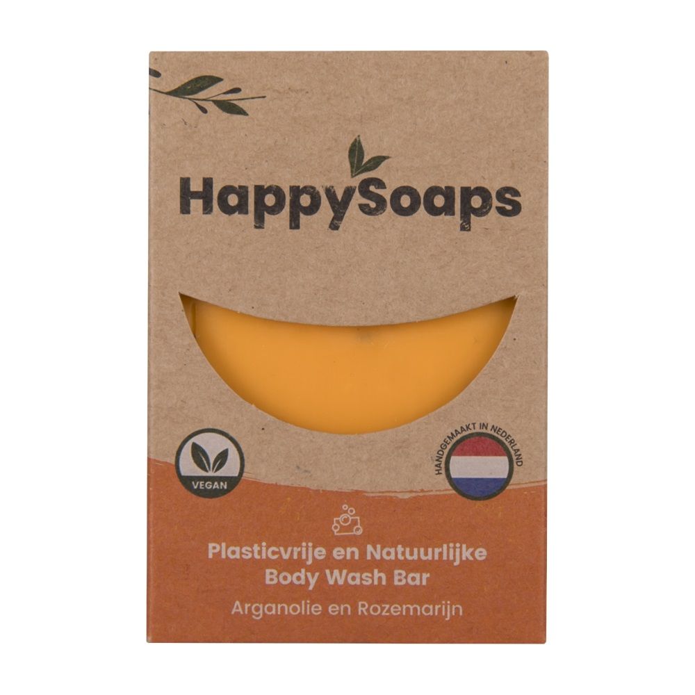 Happysoaps Happy Body Wash Bar - Arganolie En Rozemarijn 100 gr