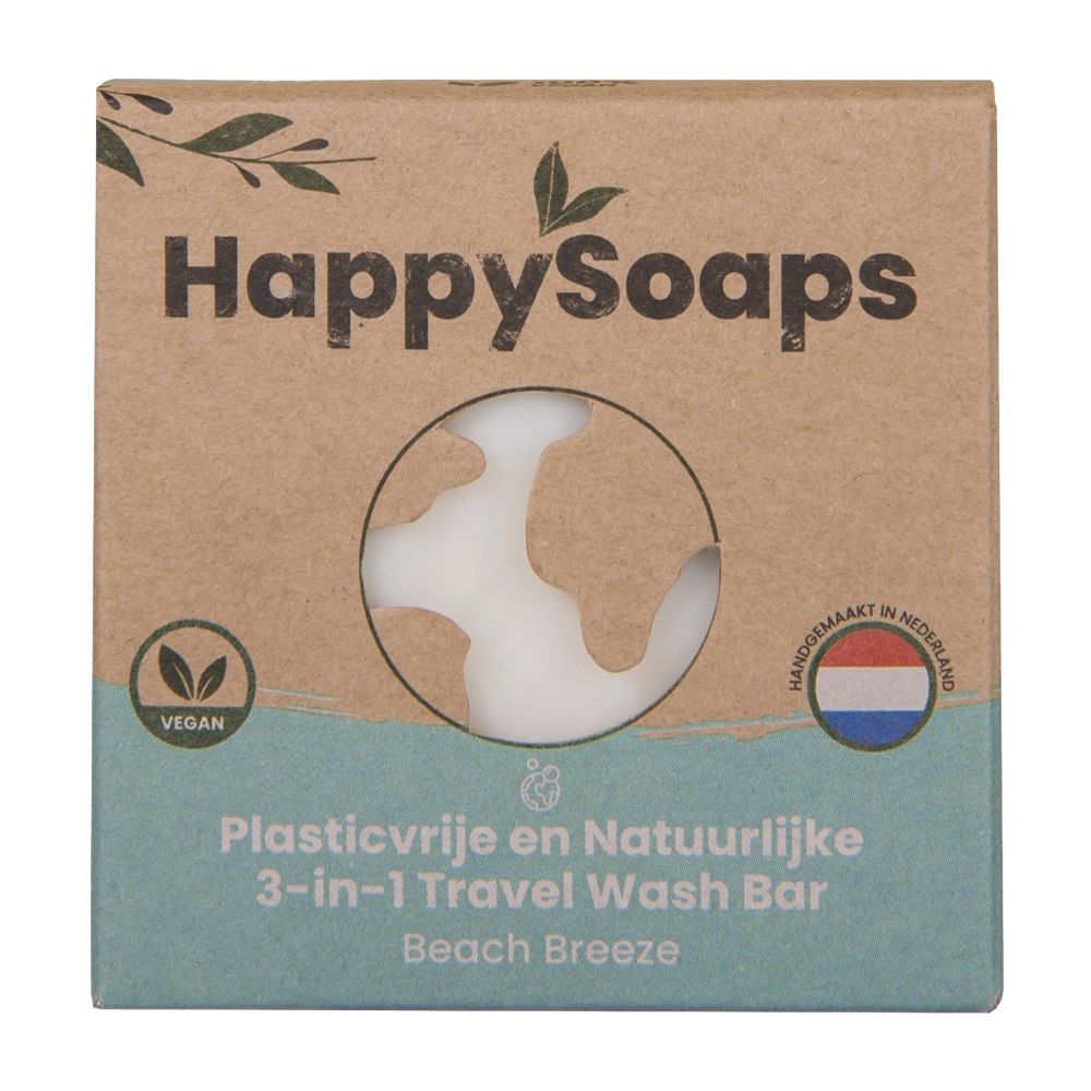 Happysoaps 3-In-1 Travel Wash Bar – Beach Breeze 40 gr