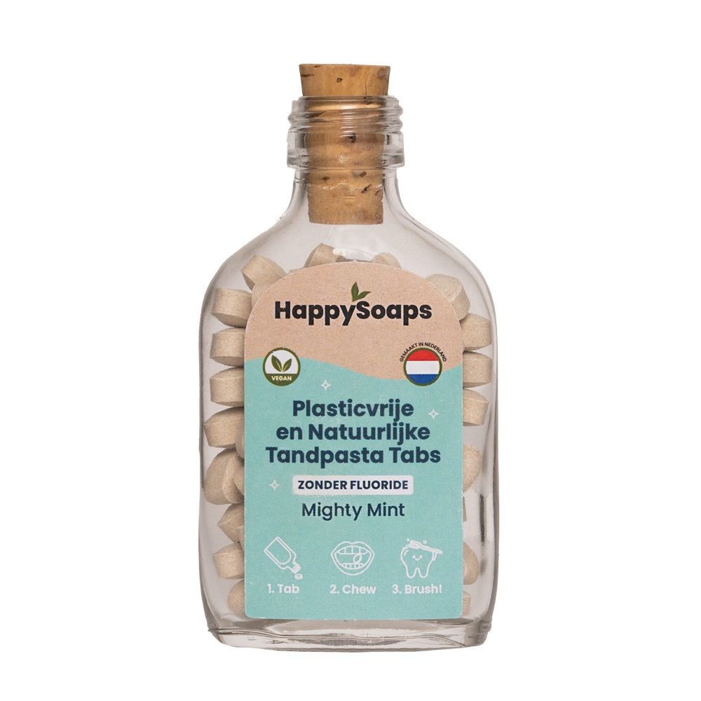 Happysoaps Tandpasta Tabletten – Zonder Fluoride – Mighty Mint 130 gr