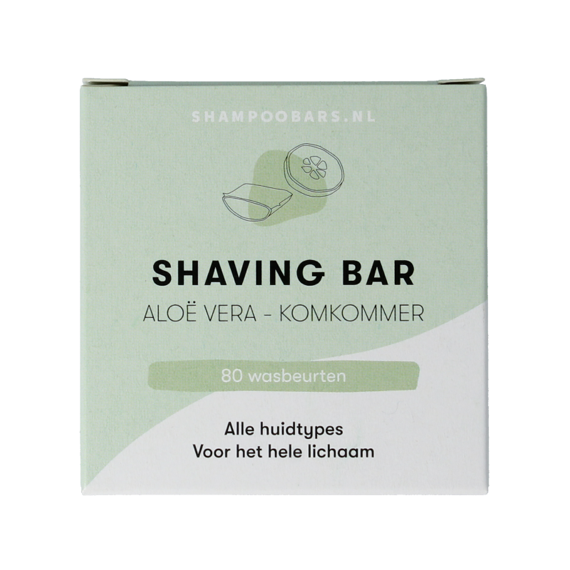 Shampoobars Shaving bar aloe vera & komkommer 60 gram
