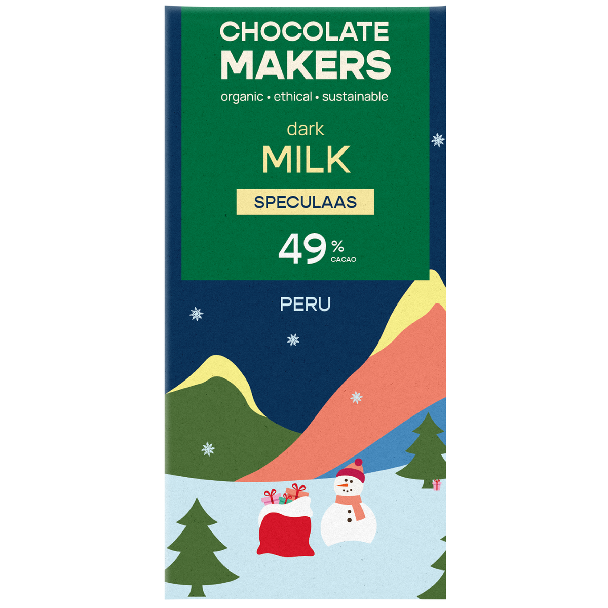 Chocolatemakers Kerstreep milky speculaas 80 gram