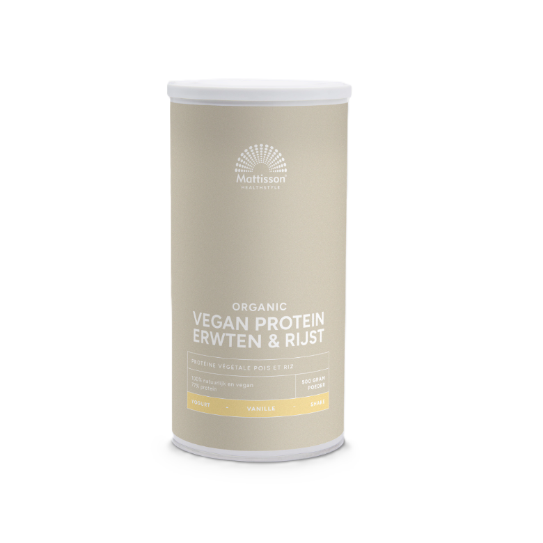 Mattisson Biologisch Vegan Proteïne Erwten & Rijst Vanille 500 gram