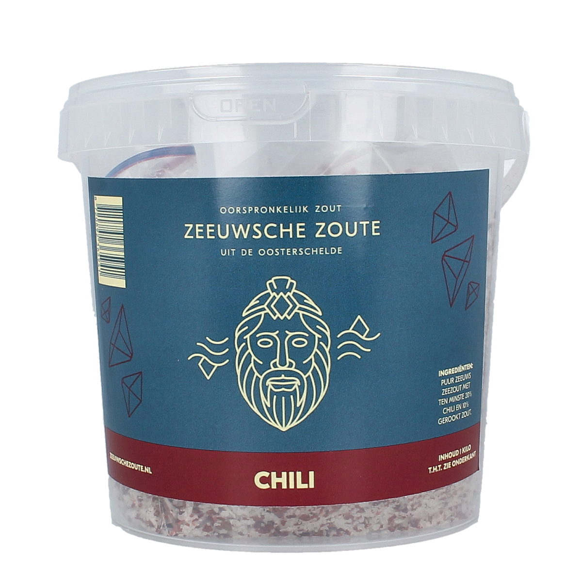 Zeeuwsche Zoute Zout met chili in emmer 1 kg