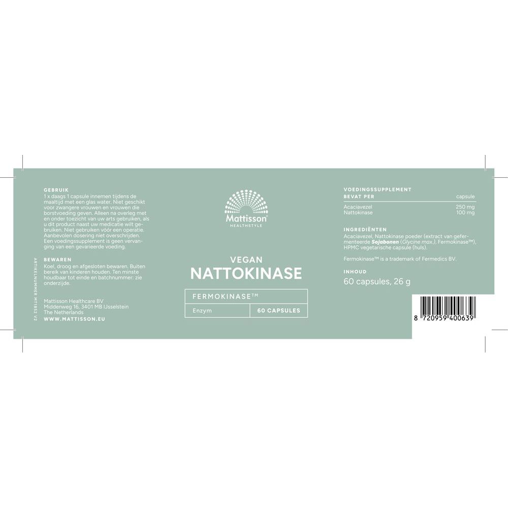 Mattisson Nattokinase 100 mg Fermokinase™ 60 capsules