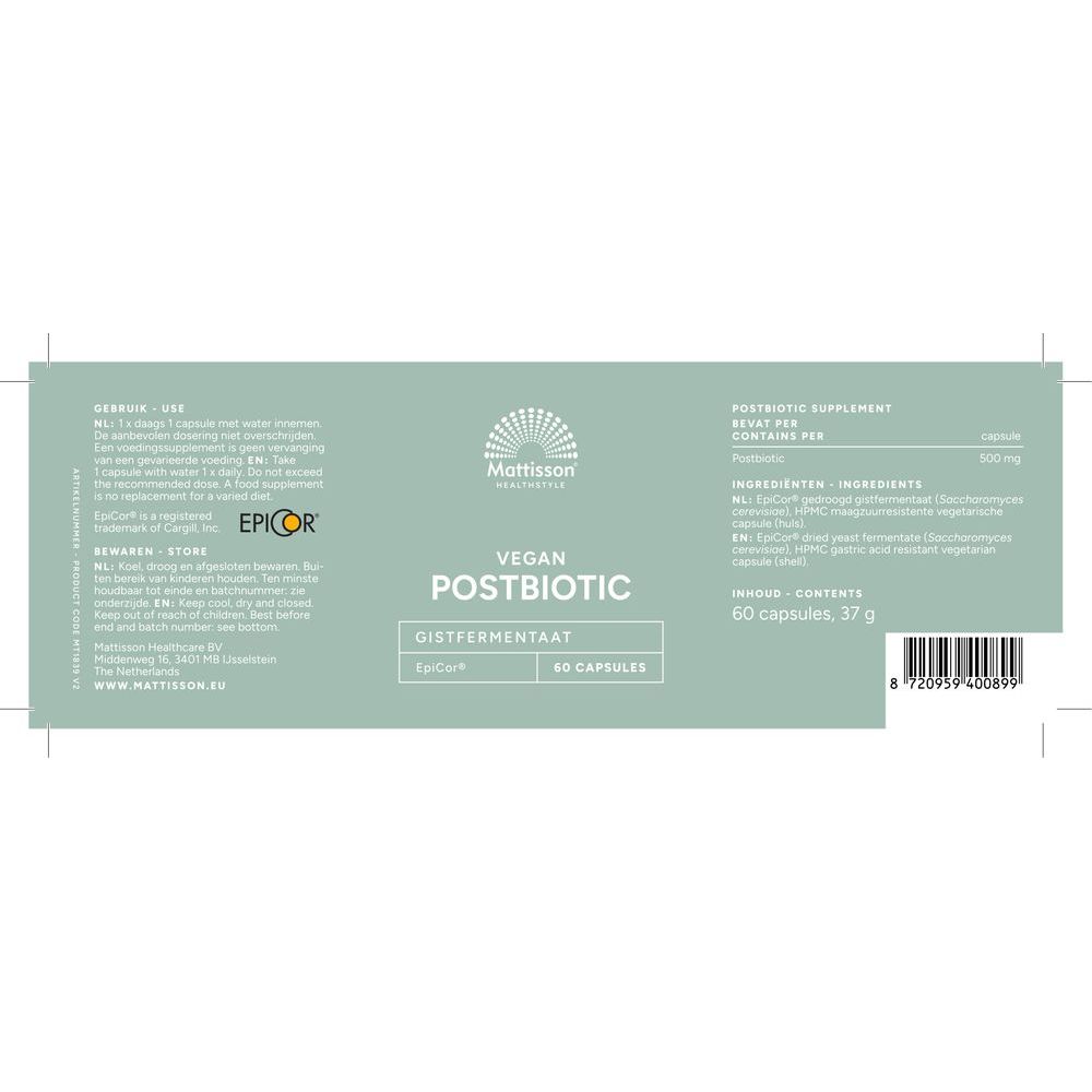 Mattisson Vegan Postbiotic 60 capsules