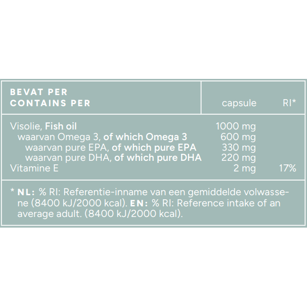 Mattisson FOS omega 3 visolie EPA 33% / DHA 22% 90 capsules