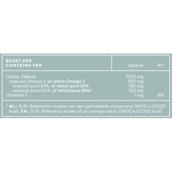 Mattisson FOS omega 3 visolie EPA 18% / DHA 12% 120 capsules